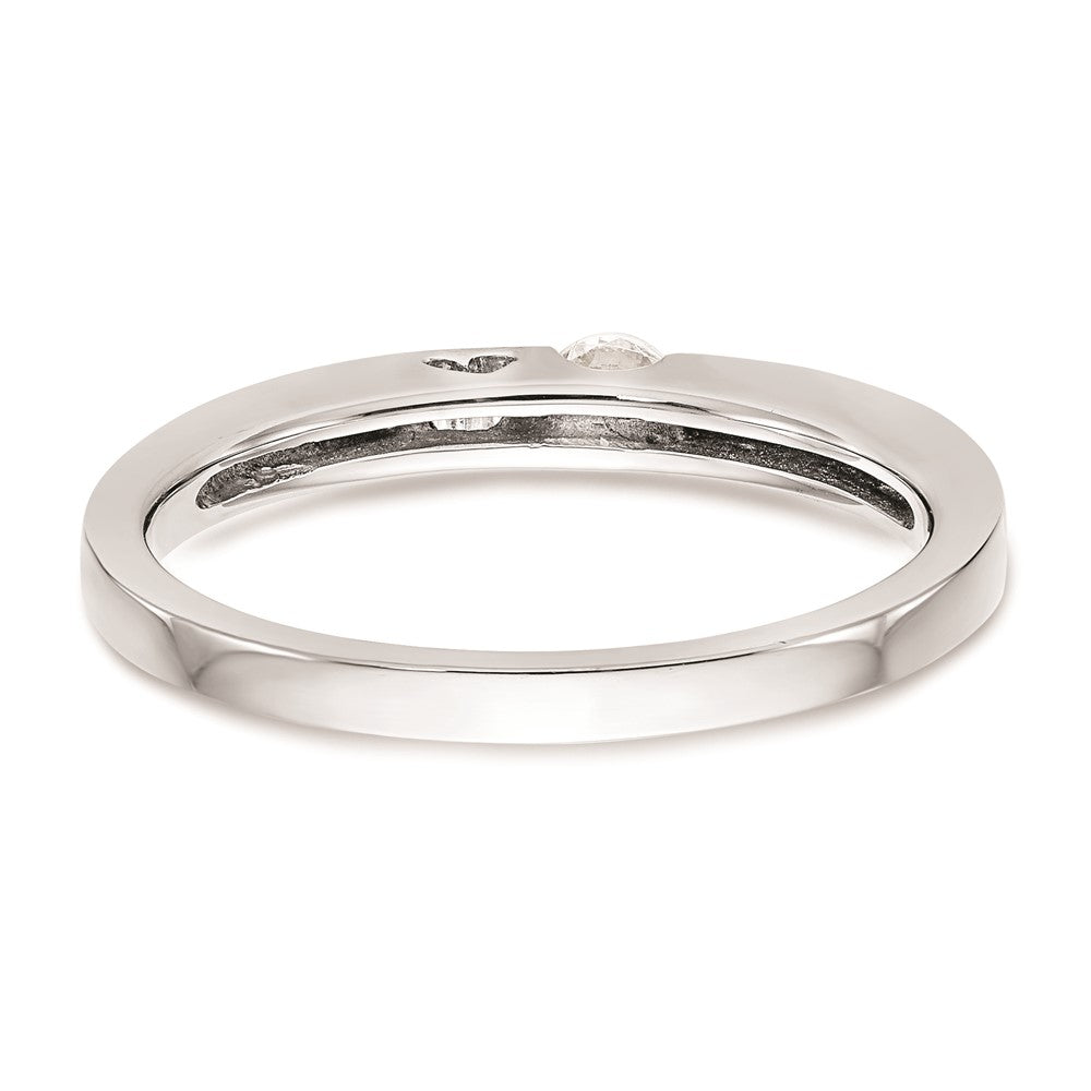 14K Weißgold Verlobungsring mit natürlichen Diamanten, rhodiniert, poliert