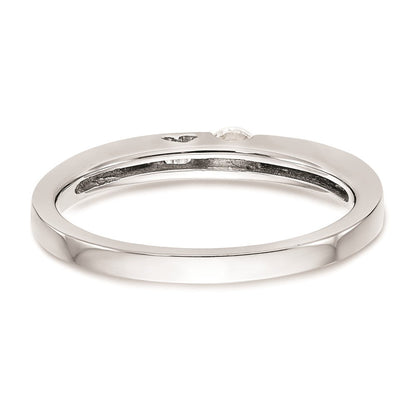 14K Weißgold Verlobungsring mit natürlichen Diamanten, rhodiniert, poliert