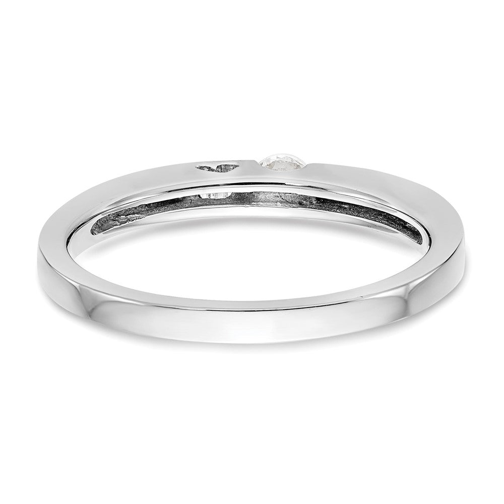 14K Weißgold First Versprechen Herz Shank 1/10 Karat Rund Diamant Komplett Versprechen/ Verlobungsring