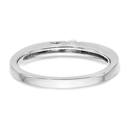 14K Weißgold First Versprechen Herz Shank 1/10 Karat Rund Diamant Komplett Versprechen/ Verlobungsring