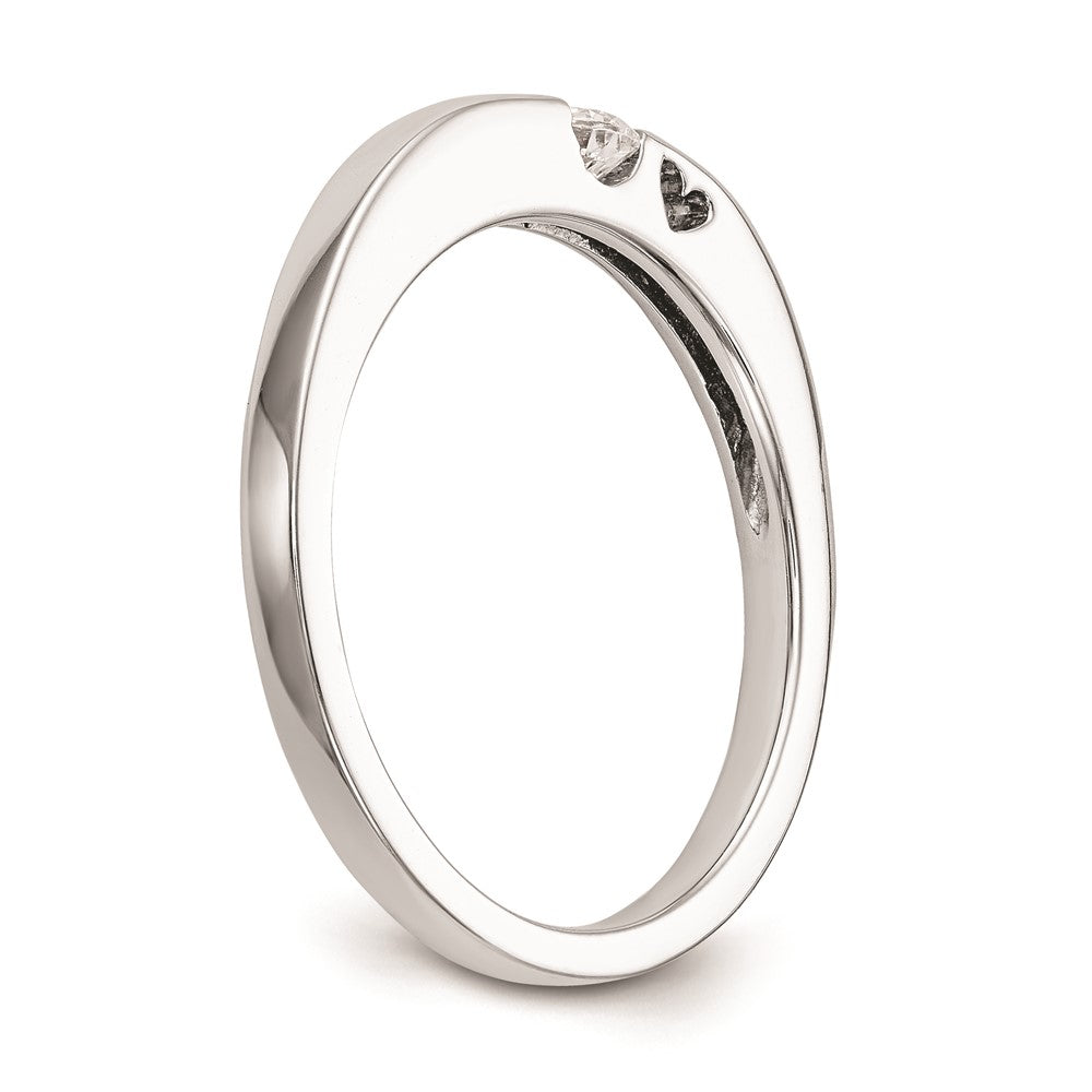 14K Weißgold Verlobungsring mit natürlichen Diamanten, rhodiniert, poliert