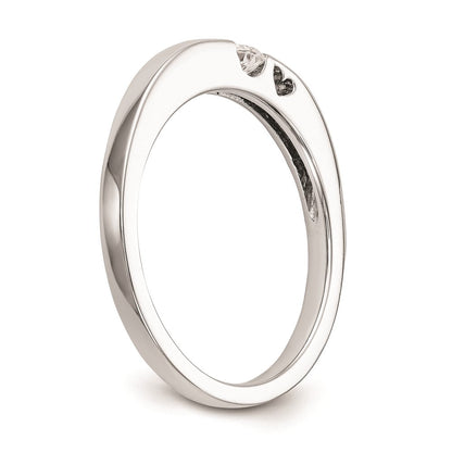 14K Weißgold Verlobungsring mit natürlichen Diamanten, rhodiniert, poliert