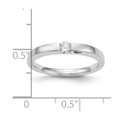 14K Weißgold Verlobungsring mit natürlichen Diamanten, rhodiniert, poliert