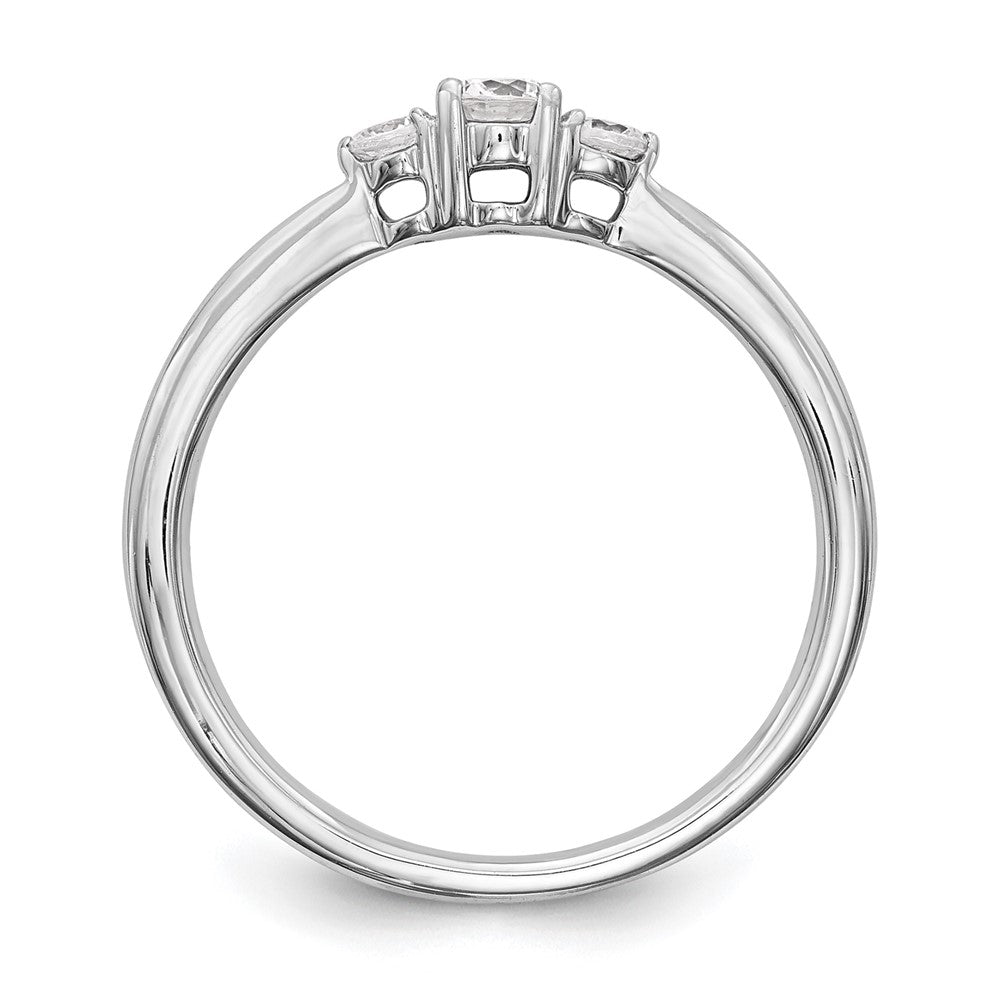 14K Weißgold First Versprechen 3 Stein 1/4 Karat Rund Diamant Komplett Versprechen/ Verlobungsring