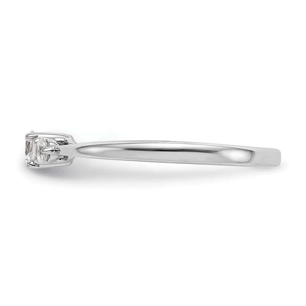 14K Weißgold First Versprechen 3 Stein 1/4 Karat Rund Diamant Komplett Versprechen/ Verlobungsring
