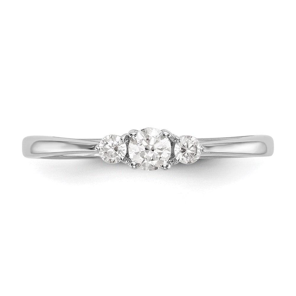 14K Weißgold First Versprechen 3 Stein 1/4 Karat Rund Diamant Komplett Versprechen/ Verlobungsring
