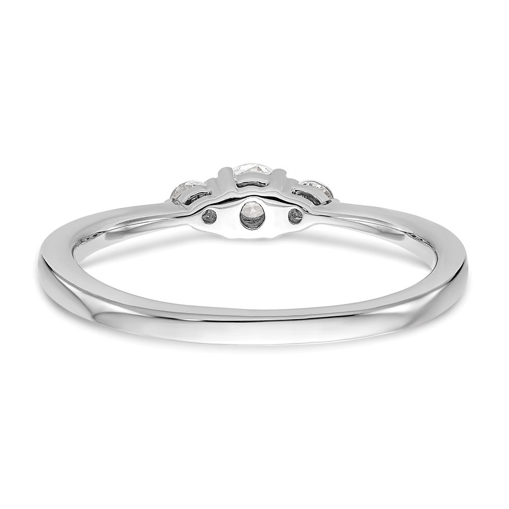 14K Weißgold First Versprechen 3 Stein 1/4 Karat Rund Diamant Komplett Versprechen/ Verlobungsring