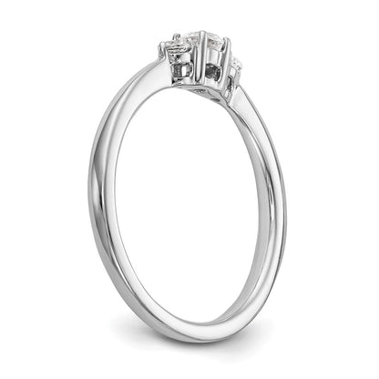 14K Weißgold First Versprechen 3 Stein 1/4 Karat Rund Diamant Komplett Versprechen/ Verlobungsring