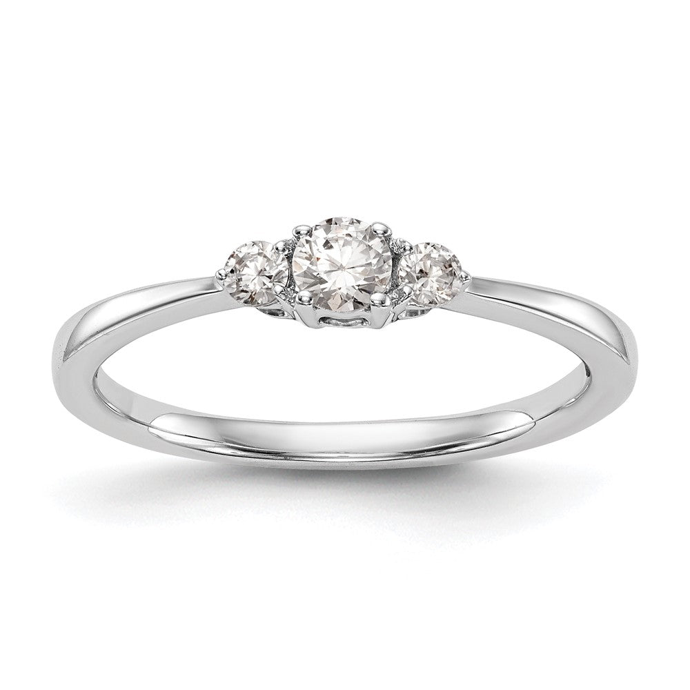 14K Weißgold First Versprechen 3 Stein 1/4 Karat Rund Diamant Komplett Versprechen/ Verlobungsring