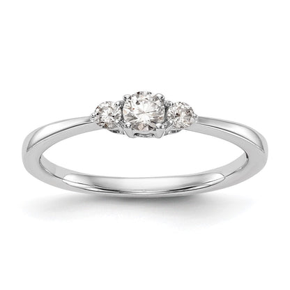 14K Weißgold First Versprechen 3 Stein 1/4 Karat Rund Diamant Komplett Versprechen/ Verlobungsring
