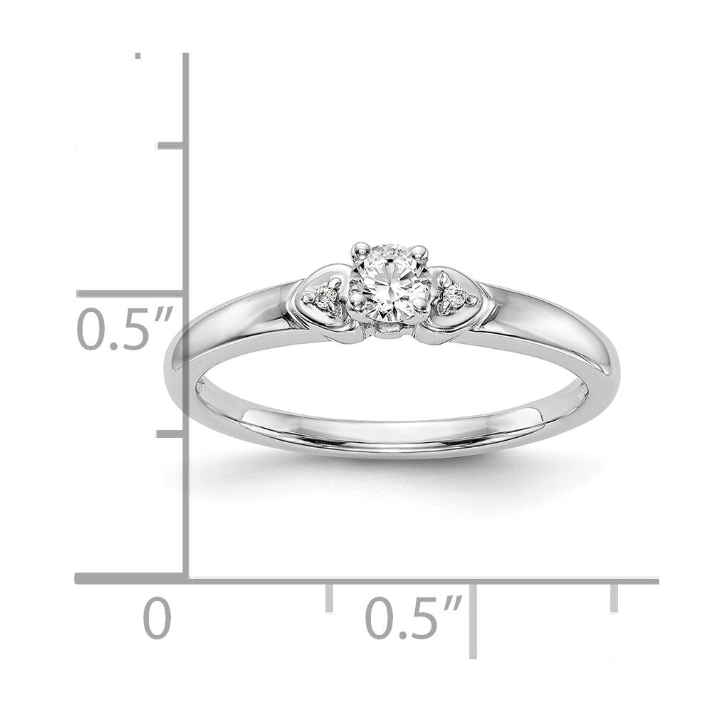 14K Weißgold Verlobungsring mit natürlichem Diamant