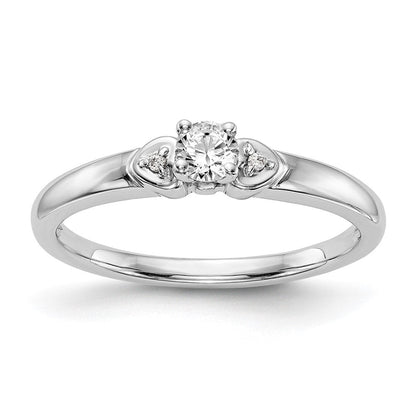14K Weißgold Verlobungsring mit natürlichem Diamant