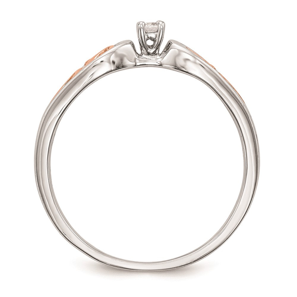 14K Weißgold & Roségold Verlobungsring mit natürlichem Diamant 0,05 ct
