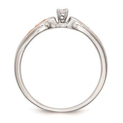 14K Weißgold & Roségold Verlobungsring mit natürlichem Diamant 0,05 ct