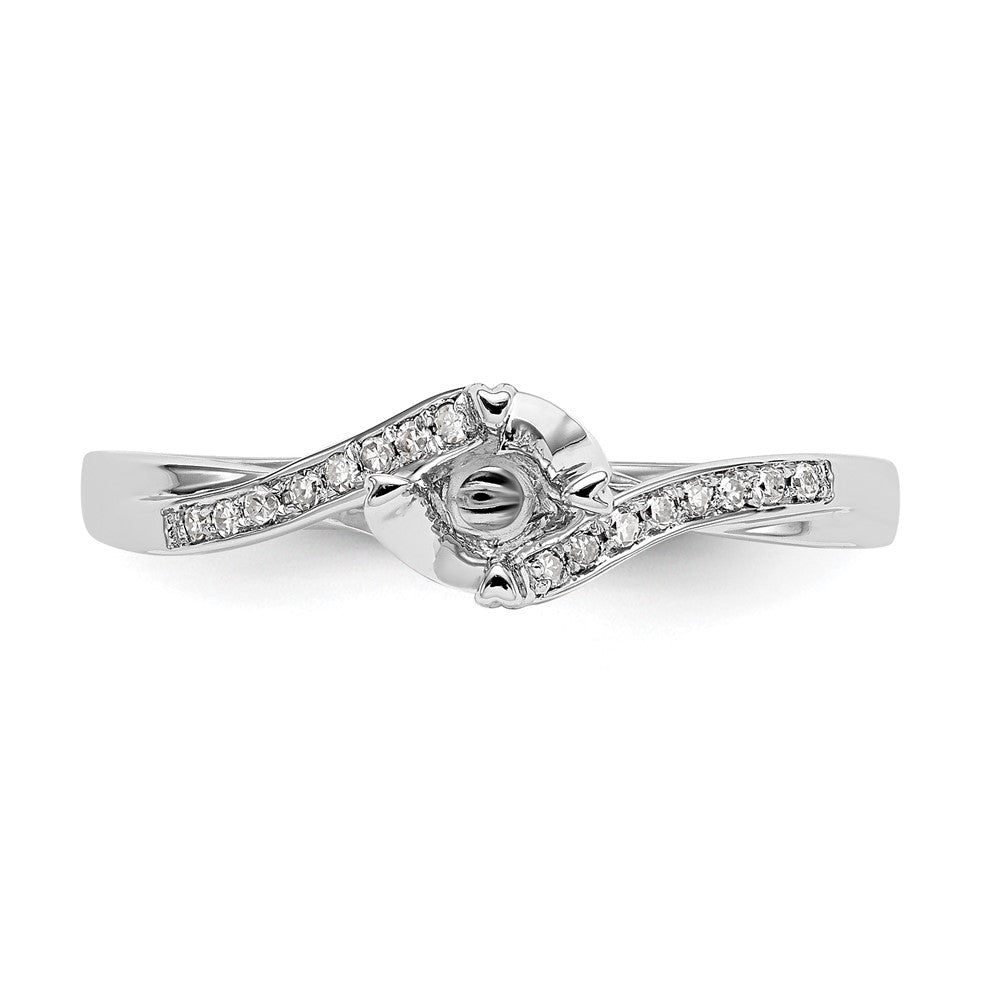 14K Weißgold Verlobungsring mit simulierten Diamanten