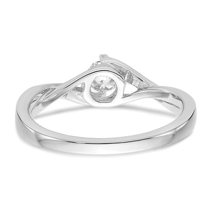 14K Weißgold Verlobungsring mit simulierten Diamanten