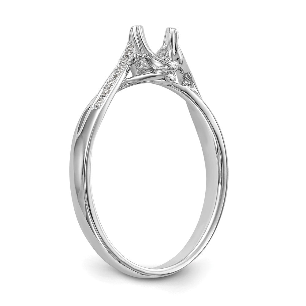 14K Weißgold Verlobungsring mit simulierten Diamanten