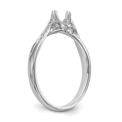 14K Weißgold Verlobungsring mit simulierten Diamanten