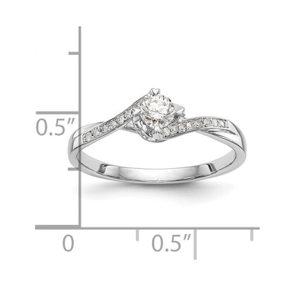 14K Weißgold Verlobungsring mit simulierten Diamanten