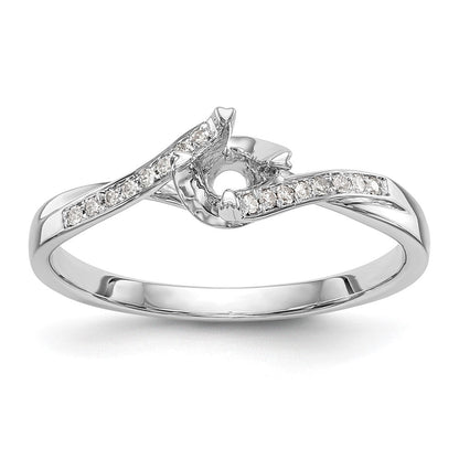 14K Weißgold Verlobungsring mit simulierten Diamanten