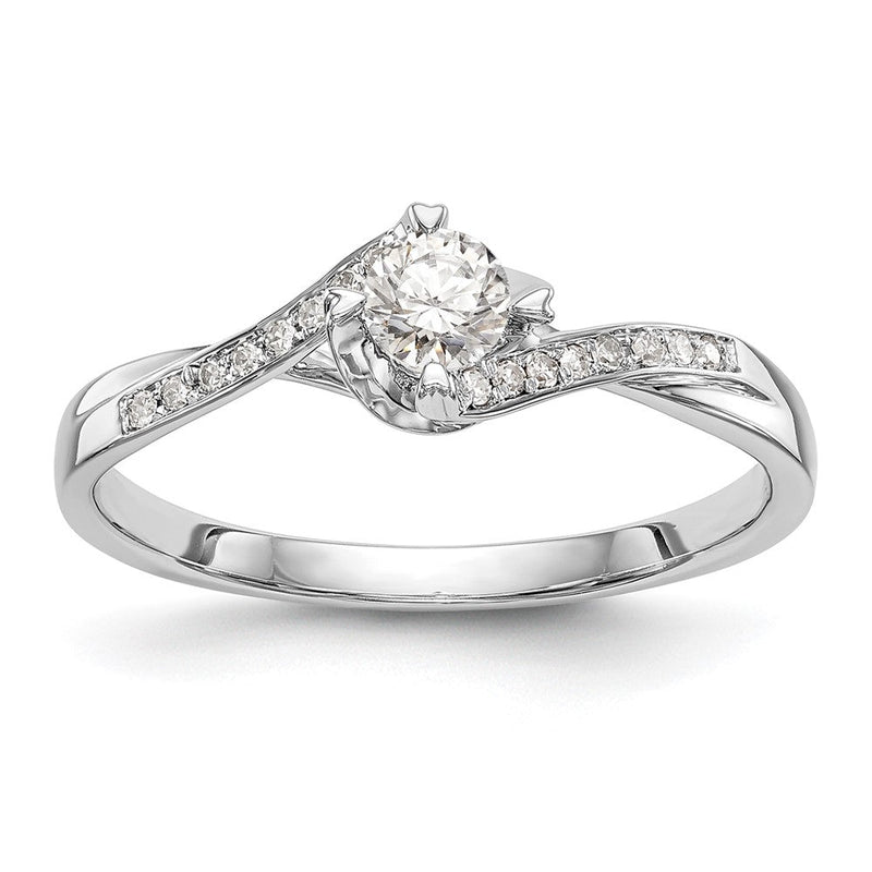 First Promise 10K Weißgold 0,33 ct. Laborgezüchteter Diamant VS/SI+ G+ Complete Petite Verlobungsring
