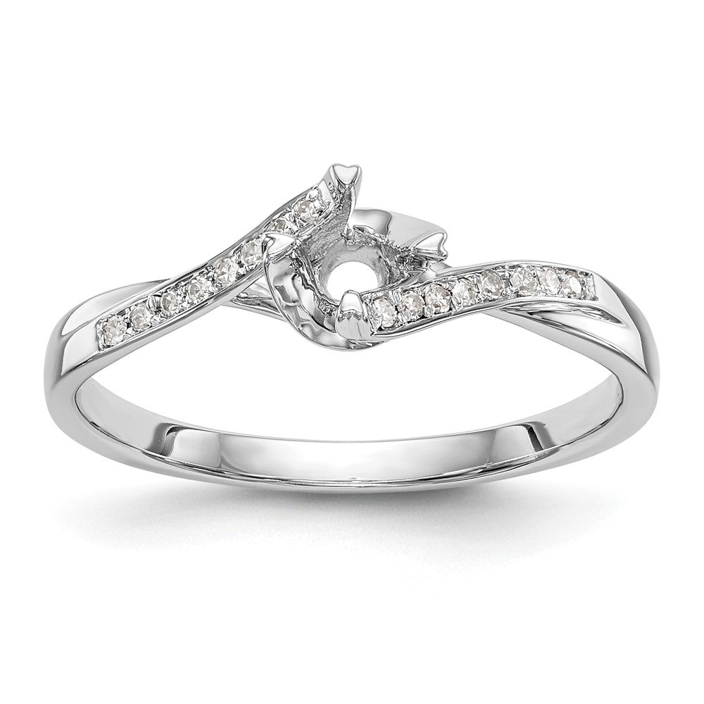 14K Weißgold Verlobungsring mit simulierten Diamanten