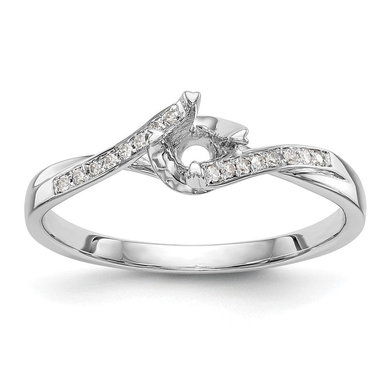 14K Weißgold Verlobungsring mit simulierten Diamanten