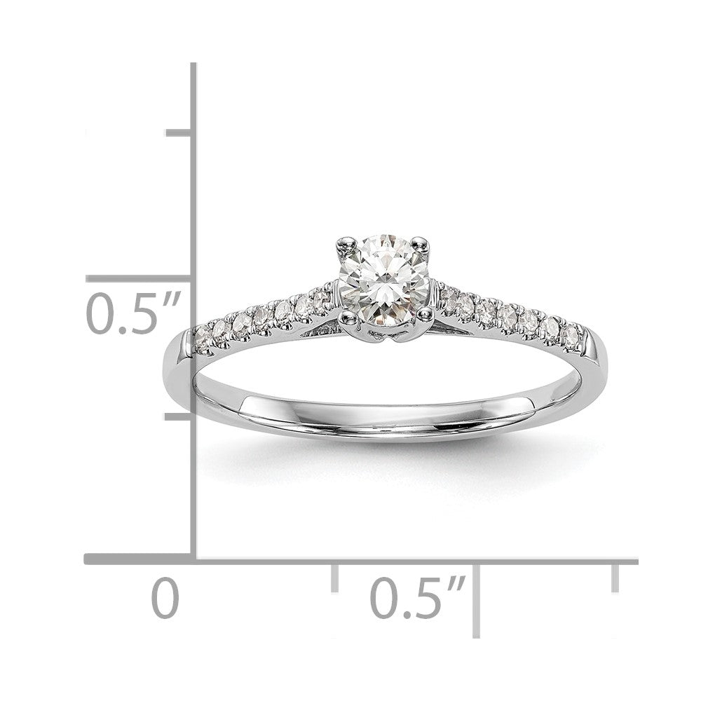 14K Weißgold Verlobungsring mit natürlichen Diamanten