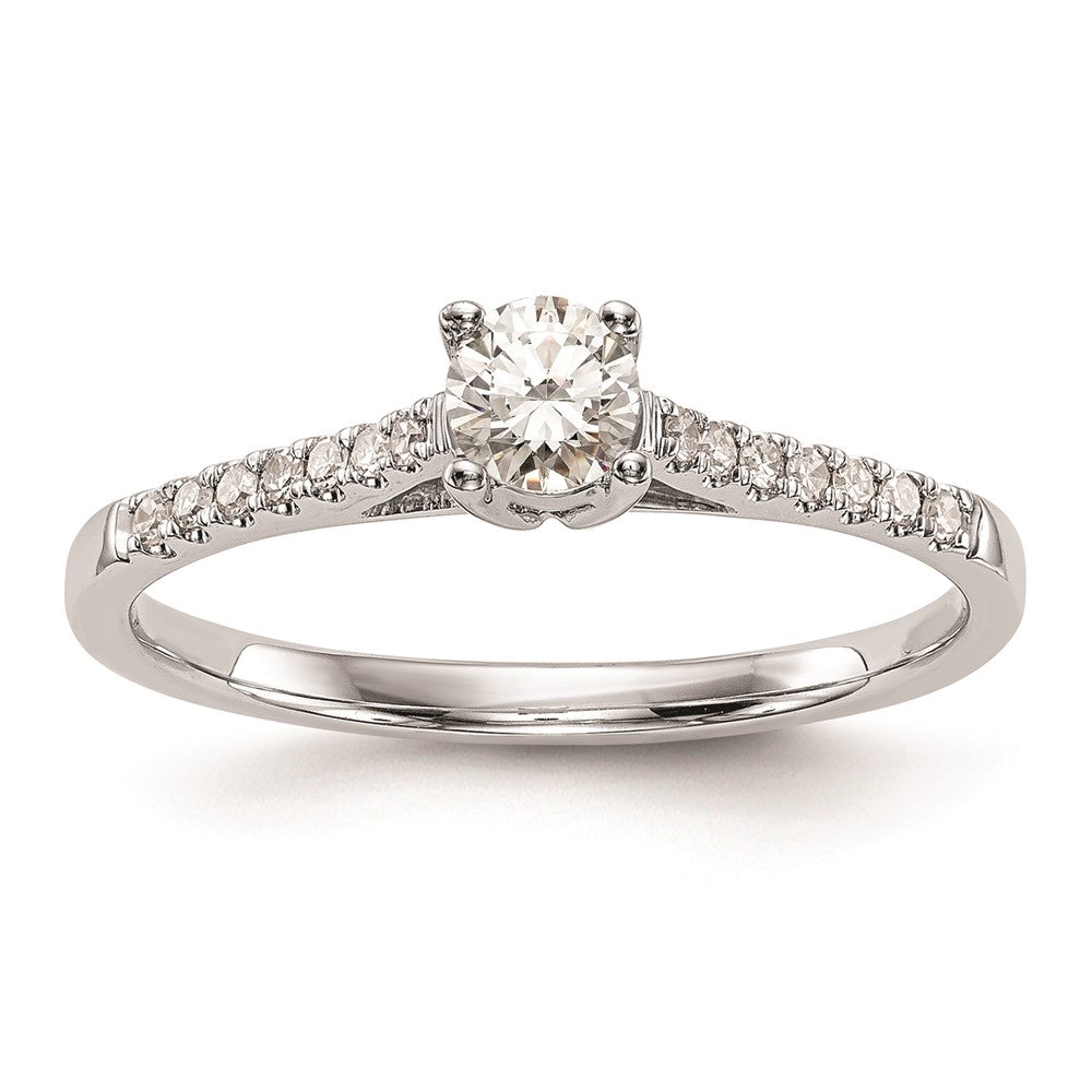 14K Weißgold Verlobungsring mit natürlichen Diamanten