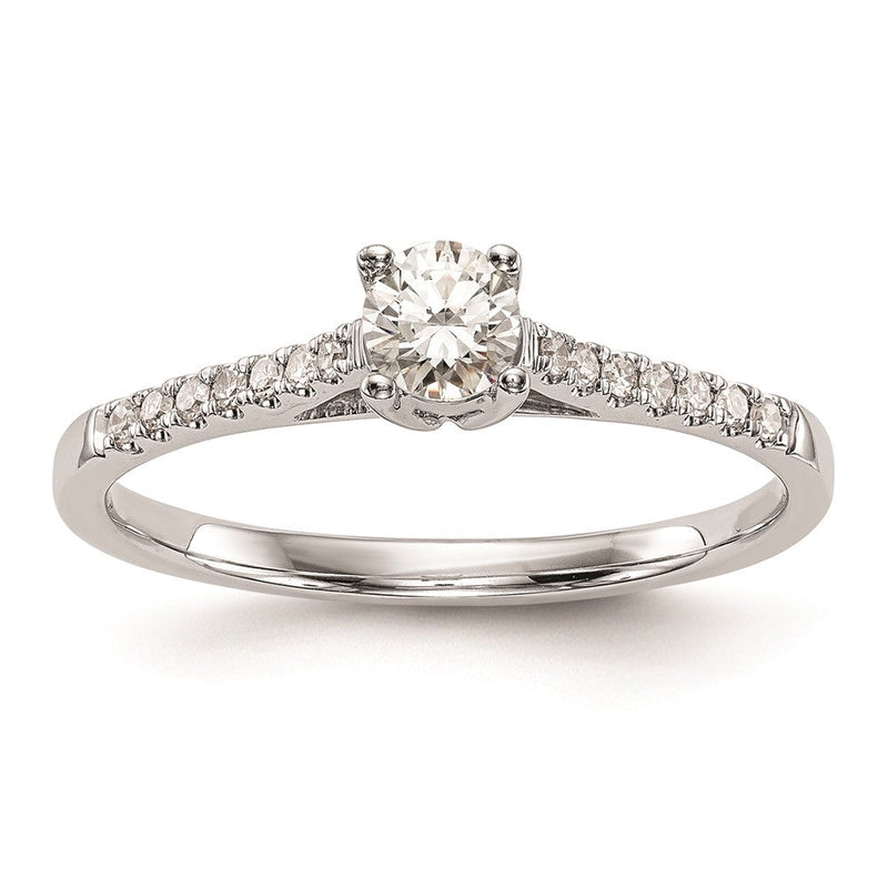 14K Weißgold Verlobungsring mit natürlichen Diamanten