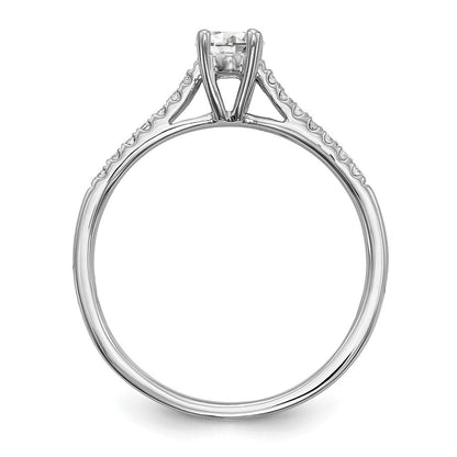 First Promise 14K Weißgold Verlobungsring mit 0,2 ct. im Labor gezüchtetem Diamant VS/SI+ G+, Petite-Fassung, komplett