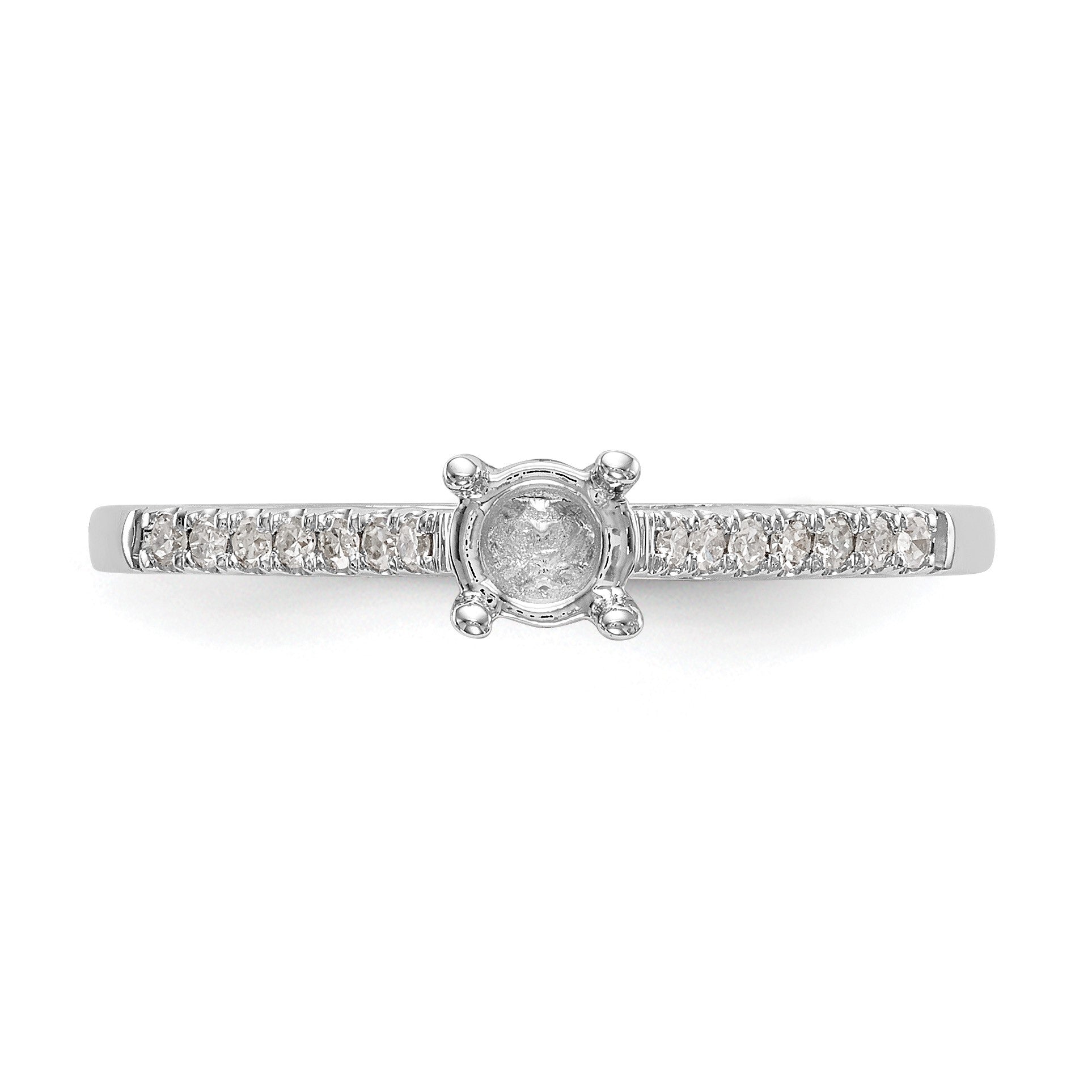 14K Weißgold First Versprechen 1/5 Karat Rund Diamant Komplett Versprechen/ Verlobungsring