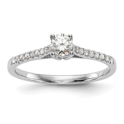 14K Weißgold First Versprechen 1/5 Karat Rund Diamant Komplett Versprechen/ Verlobungsring