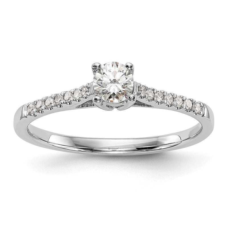 14K Weißgold First Versprechen 1/5 Karat Rund Diamant Komplett Versprechen/ Verlobungsring