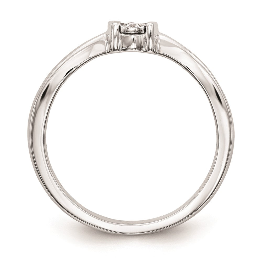 14K Weißgold Verlobungsring mit natürlichen Diamanten, vollständig besetzt