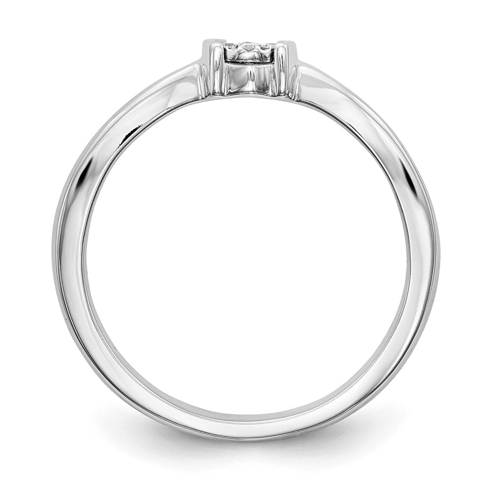 14K Weißgold First Versprechen Cluster.03 Karat Rund Diamant Komplett Versprechen/ Verlobungsring