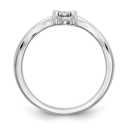 14K Weißgold First Versprechen Cluster.03 Karat Rund Diamant Komplett Versprechen/ Verlobungsring