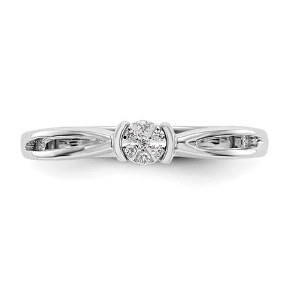 14K Weißgold First Versprechen Cluster.03 Karat Rund Diamant Komplett Versprechen/ Verlobungsring