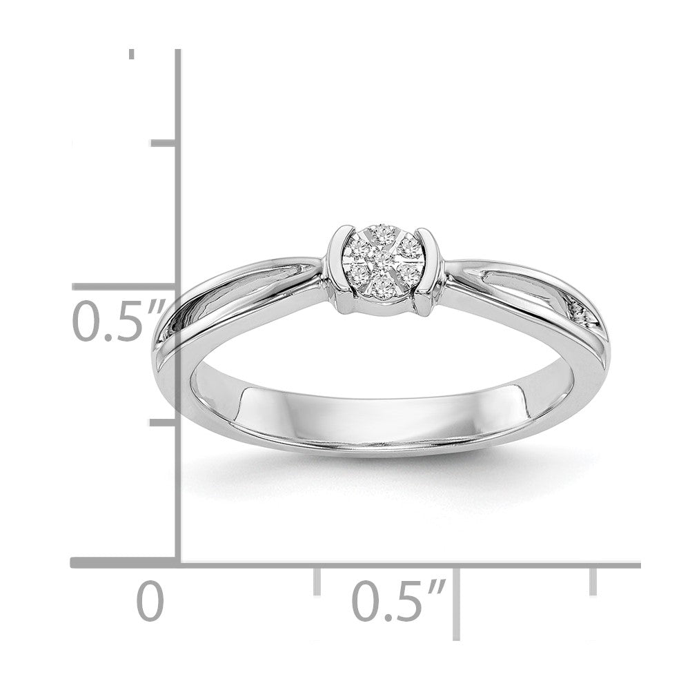 14K Weißgold Verlobungsring mit natürlichen Diamanten, vollständig besetzt