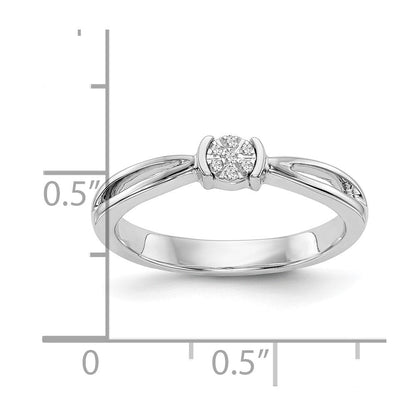 14K Weißgold Verlobungsring mit natürlichen Diamanten, vollständig besetzt