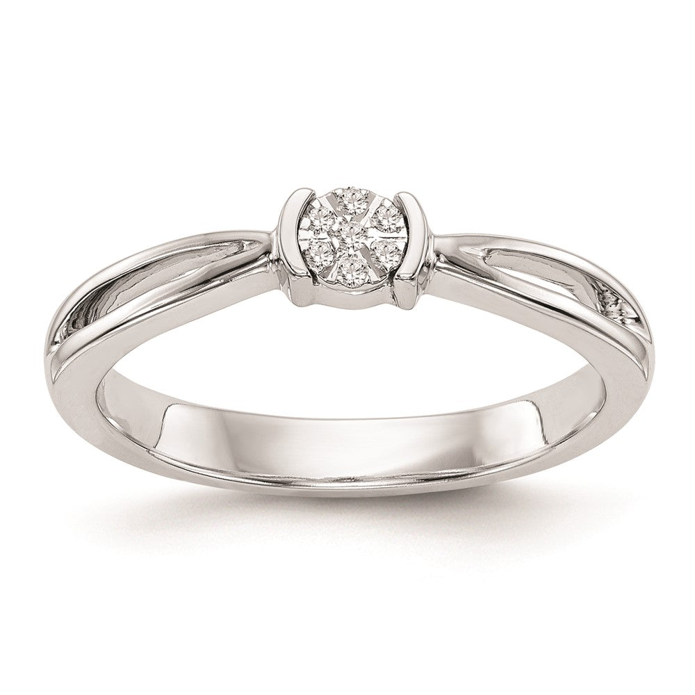 14K Weißgold Verlobungsring mit natürlichen Diamanten, vollständig besetzt