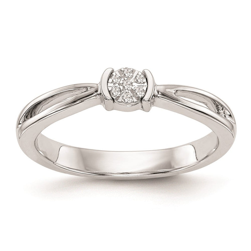 14K Weißgold Verlobungsring mit natürlichen Diamanten, vollständig besetzt