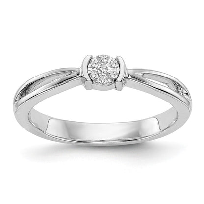 14K Weißgold First Versprechen Cluster.03 Karat Rund Diamant Komplett Versprechen/ Verlobungsring