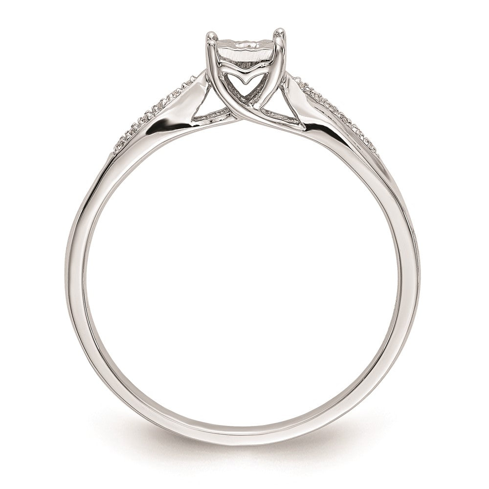 14K Weißgold Verlobungsring mit natürlichen Diamanten, vollständig besetzt