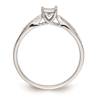 14K Weißgold Verlobungsring mit natürlichen Diamanten, vollständig besetzt