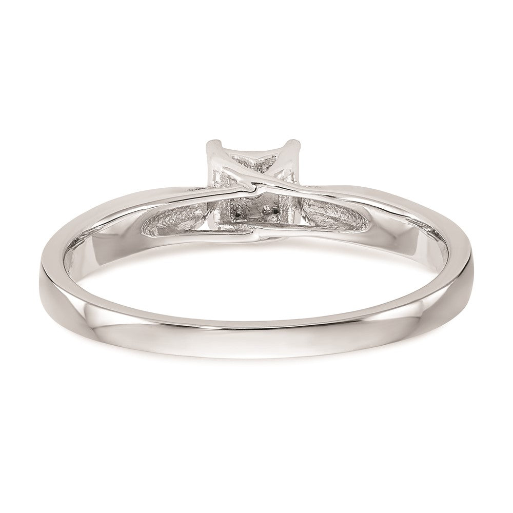 14K Weißgold Verlobungsring mit natürlichen Diamanten, vollständig besetzt