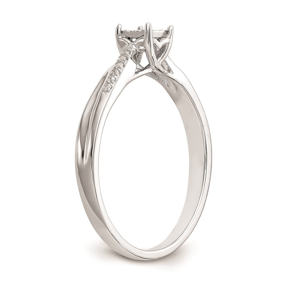 14K Weißgold Verlobungsring mit natürlichen Diamanten, vollständig besetzt