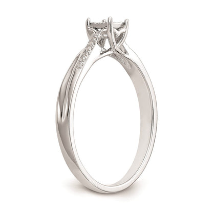 14K Weißgold Verlobungsring mit natürlichen Diamanten, vollständig besetzt