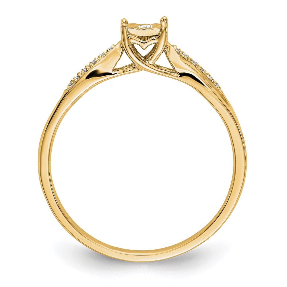 14K Gelbgold Verlobungsring mit echten Diamanten, komplett
