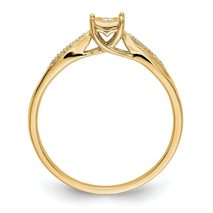 14K Gelbgold Verlobungsring mit echten Diamanten, komplett
